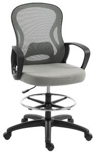 Vinsetto Sedia da ufficio ergonomica, poltrona da ufficio con poggiapiedi e braccioli, in rete, 59 x 65 x 123 cm, Grigio | Aosom Italy