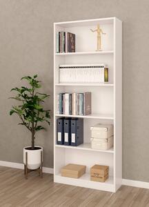 Libreria HOMCOM A 6 Livelli 59x29x180 Cm - Scaffale Con 4 Ripiani Aperti E 2 Ante - Mobile Contenitore Per Soggiorno, Camera Da Letto, Ufficio