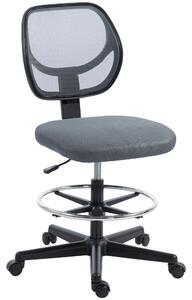 Vinsetto Sedia da ufficio ergonomica, poltrona da ufficio con poggiapiedi, sedia da disegno in rete, altezza regolabile, grigio scuro | Aosom Italy