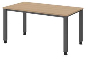 Scrivania bümö Serie Q - Struttura: grafite, finitura: rovere, dimensioni: 140 x 80 cm