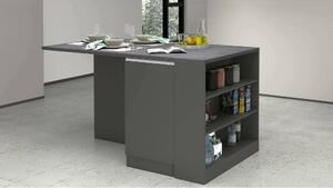 Isola cucina grande multifunzione 160x90x90h cm antracite e ardesia - Abern