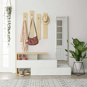 Mobile per ingresso sospeso 2 ante bianco e rovere 137x54h cm - Ascari