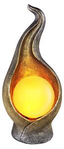 Lampada da giardino a LED, argento, oro, forma sferica, altezza 26,5 cm
