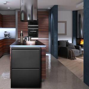 Pattumiera Nero Capacità 72 (18 per Secchio) Fissaggio a Muro Opzionale 60x25x93h cm, 4 Cestini - Anukhatun