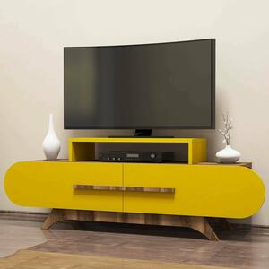 Porta TV noce e giallo 145x36x49h cm 2 ante - Nesatm