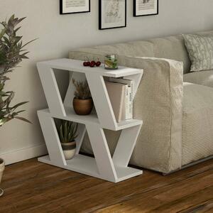 Tavolino soggiorno geometrico bianco 60x22x57h cm - Beniamina
