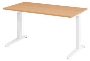 Scrivania bümö Serie XB - Finitura: faggio, struttura: bianca, dimensioni: 140 x 80 cm