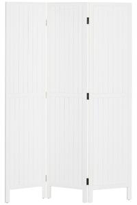 HOMCOM Paravento in legno separatore di ambienti parete interna pieghevole 3 pannelli in legno 120 x 170 cm bianco | Aosom Italy