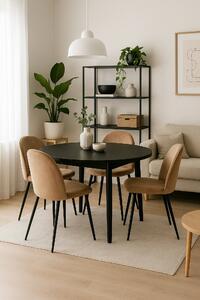 Set di 4 sedie imbottite eleganti in velluto beige - Achito