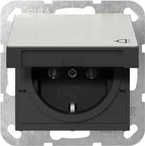 Set completo di prese a battente Gira in acciaio inox - 3x prese a battente 0454600 incl. telaio a 3 ganci e set di guarnizioni IP44, presa a battente in acciaio inox protetta dall'acqua con protezione tattile avanzata Cucina Terrazza Bagno