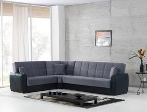 Divano letto reclinabile nero e grigio 305x238cm - Gaillardia
