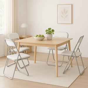 Set 4 sedie pieghevoli imbottite bianche struttura in metallo - Antenore
