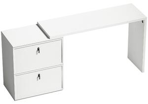 HOMCOM Scrivania Reversibile a L con 2 Cassetti Archivio Design Moderno per Spazi Ridotti Ufficio Bianco | Aosom Italy