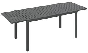 Outsunny Tavolo da Giardino Estensibile con Piano a Doghe per 6-8 Persone, da Pranzo in Alluminio, 150/225x85x75 cm, Grigio Scuro | Aosom Italy