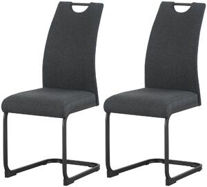 Xonox.home Set di 2 sedie Swing Hanna in tessuto antracite (L/H/D): 43 x 98 x 59 cm