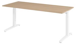 Scrivania bümö serie XB - Dimensioni: 180 x 80 cm, struttura: bianco, decorazione: rovere
