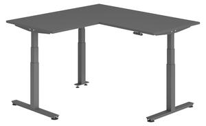 Scrivania angolare bümö regolabile elettricamente in altezza, forma a L - Finitura: grafite, struttura: grafite, dimensioni: scrivania angolare 160 x 160 cm