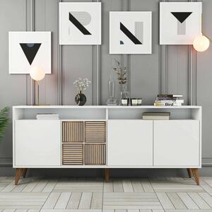 Credenza bianca 180x35x78h cm 4 ante - Benjamin