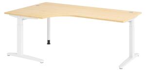 Bümö Scrivania Serie-XB - Decorazione: acero, dimensioni: scrivania angolare 200 x 120 cm, struttura: bianco