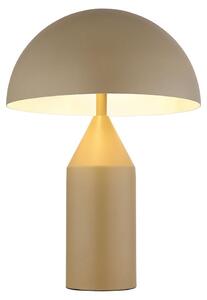 Lampada da tavolo, metallo color sabbia, 2 fiamme, H 39 cm