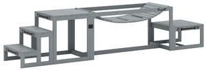 PawHut Set Agility per cani 3 pezzi Attrezzatura Agility con ponte, scala, piattaforma, legno di abete, 117 x 50 x 56 cm, Grigio | Aosom Italy