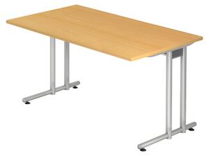 Scrivania della serie "N" di bümö, finitura: impiallacciatura di noce, dimensioni: 140 x 80 cm