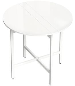 HOMCOM Tavolo da pranzo/cucina pieghevole per 4 persone con 2 ribalte, piedi in acciaio, 80x80x76 cm, bianco | Aosom Italy