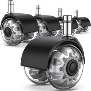 Ruote per sedie da ufficio, 10mm x 22mm, set da 5 pezzi, realizzate in gomma