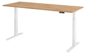 Scrivania elettrica bümö XDKB - Finitura: effetto legno di faggio chiaro, struttura: bianca, dimensioni: 200 x 80 cm