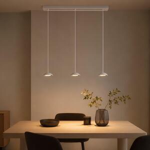 S.luce Santa Air LED tavolo da pranzo a sospensione 3 luci fascio 120cm nero 3 luci semicircolari