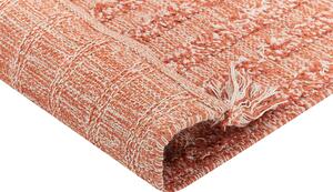 Tappeto in cotone con motivo semplice arancione 140 x 200 cm camera da letto soggiorno Beliani