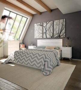 Comodino 1 ripiano bianco e rovere 40x33x56h cm - Attina