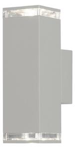 Applique Konstsmide Pollux orientabile verso l'alto/verso il basso con 1 striscia bianca, 2 attacchi GU10, max 2x7W, 240V, alluminio/vetro acrilico, 407-250