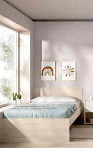 Letto singolo rovere 194x95cm adatto per materasso 90x190 cm - Haikui
