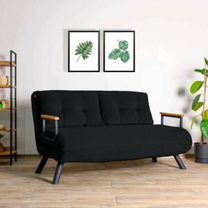 Divano letto comodo nero 133x78cm - Calvin