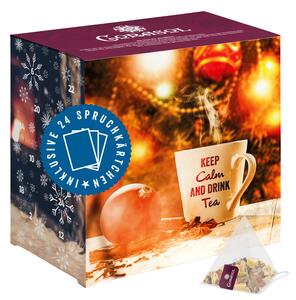 Calendario dell'Avvento con tè piramidali Corasol Calendario dell'Avvento con 24 tè premium e bigliettini con frasi (89 g)