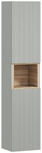 HOMCOM Armadio Alto per Bagno Colonna Stretta con Ripiano Aperto e Ripiani Regolabili 2 Porte Scanalate 30x24x140 cm Verde | Aosom Italy