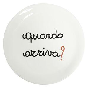 Piatto Pizza in Ceramica Quando Arriva? 31,5 cm - Simple Day
