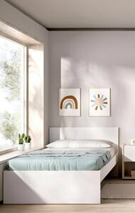 Letto singolo bianco 194x95cm adatto per materasso 90x190 cm - Haikui