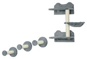PawHut Gradini da arrampicata con Scala, tiragraffi e amaca per gatti, 40x28x73 cm, grigio e crema | Aosom Italy