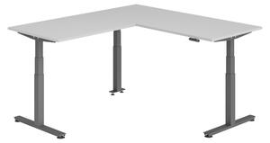 Scrivania angolare bümö regolabile elettricamente in altezza, forma a L - Struttura: grafite, decorazione: grigio, dimensioni: scrivania angolare 180 x 200 cm