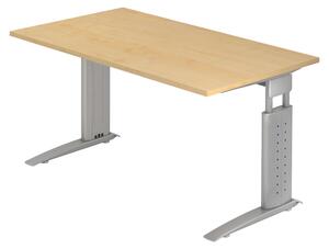 Scrivania bümö Serie U - Finitura: acero, struttura: grigio argento, dimensioni: 140 x 80 cm