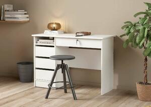 Scrivania lineare bianca 109x48cm con 3 cassetti - Franklin