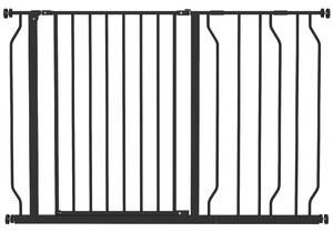 PawHut Cancelletto per Cani, Montaggio a Pressione e Lunghezza Regolabile, in Acciaio/ABS, 75-115x76 cm, Nero | Aosom Italy