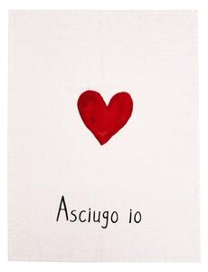 Simple Day Strofinaccio in puro Lino Asciugo Io Cuore Rosso 50x68 cm