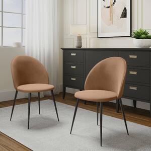 Set di 2 sedie design imbottite in velluto beige - Achito
