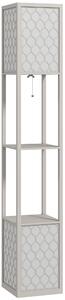 HOMCOM Lampada moderno da terra con 2 ripiani e interruttore a catena, 26x26x156 cm, Nero e Bianco | Aosom Italy