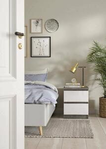 Comodino moderno cemento e bianco lucido 50x40x49h cm - Azar