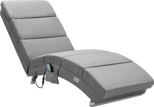 CASARIA® Poltrona Chaise Longue Funzione Massaggiante e Termica 186x89x55cm Lettino Relax Sdraio Ergonomico in Tessuto Imbottito Portata 180 kg Soggiorno Ufficio Interno Reclinabile Lettura