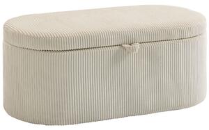 HOMCOM Pouf contenitore, rivestimento in cord con seduta imbottita, panca a fine letto, 105 x 51 x 49 cm, Beige | Aosom Italy